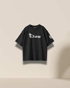 เสื้อยืดถักแบบหนาพิมพ์ลายโลโก้ได้ตามต้องการเสื้อยืดผ้าฝ้าย100% พิมพ์ลายกราฟิกทรงโอเวอร์ไซส์ - Product Image 6