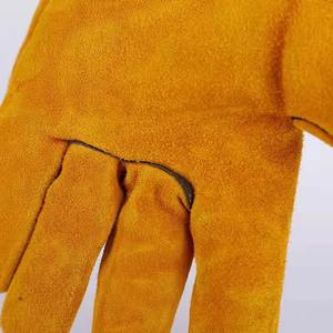 ถุงมืองานเชื่อมถุงมือเชื่อมถุงมือเชื่อมหนังวัวยาวทนความร้อน - Product Image 3