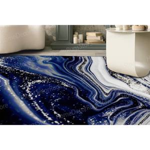 Alfombra de Mármol Azul Marino, Alfombras de Salón, Alfombra de Comedor, Alfombras Modernas, Alfombra Suave No Tejida - Product Image 2