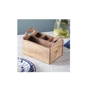 Table à manger pour la maison et la cuisine Boîte à couverts en bois faite à la main Meilleure finition Porte-couverts en bois naturel de taille personnalisée - Product Image 3