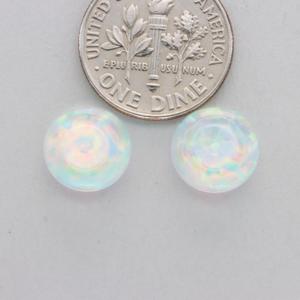 Boucles d'oreilles en opale de feu en argent sterling 925: boucles d'oreilles rondes de 6 à 12mm pour femmes et filles dans les fêtes de mariage - Product Image 2