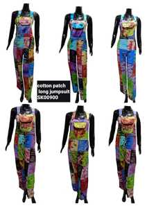 SK NOOR SONS, mono largo con parche de algodón de estilo bohemio para mujer, mono holgado de algodón de una pieza, longitud completa a la moda - Product Image 4