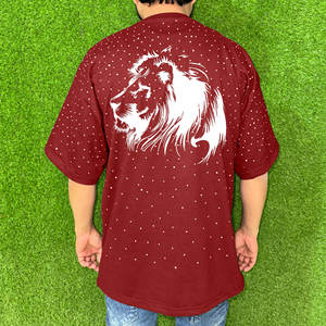 Camiseta de algodón orgánico 100% personalizable OEM para hombre, pantalla de peso pesado, cuello redondo de gran tamaño, ligero, transpirable, estampado de logotipo de punto - Product Image 4