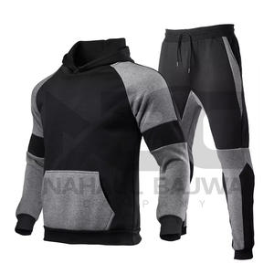 Survêtement deux pièces personnalisé pour hommes, vêtements de sport, pantalon à capuche, grande taille, couleur blanche. - Product Image 2