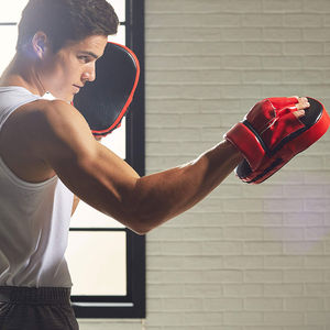 2025 logotipo personalizado Rojo Negro mano punzonado almohadilla de enfoque Mini Kick Boxing Taekwondo HERRAMIENTA DE ENTRENAMIENTO BOXEO Focus Pad servicio OEM - Product Image 6
