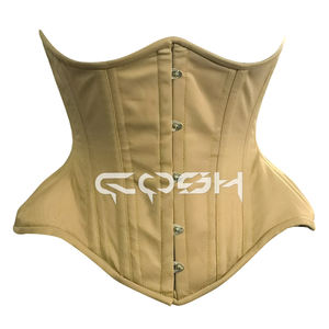 Corsés Curvos de Algodón Beige Personalizados, Corsé con Varillas de Acero, Cincher de Cintura, Corsé Debajo del Busto |   Corsé bajo el busto - Product Image 1