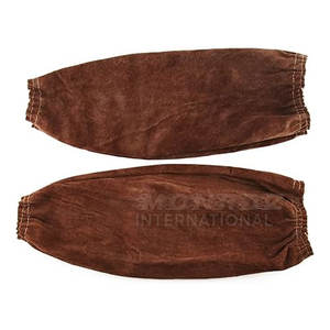 Equipo de protección Cubiertas de brazo de soldadura de cuero resistente al fuego Mangas de soldadura de cuero de vaca dividido industrial Brazo duradero - Product Image 2