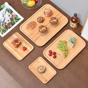 Ensemble de plateaux de service rectangulaires en bambou - Product Image 4