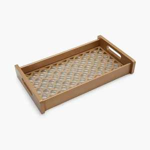 Plateau de service et assiette décorative en bois d'acacia au design antique, forme rectangulaire, utilisation durable et écologique pour les fêtes - Product Image 2