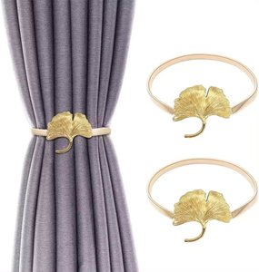 Embrasse de rideau en métal doré à double feuille pour la maison, l'hôtel, l'intérieur, les boucles de rideau décoratif. - Product Image 3