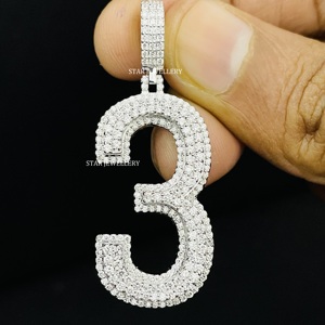 Pendentif personnalisé en or plaqué 10 carats avec diamants naturels ronds brillants, style hip-hop, bijoux unisexes - Product Image 2