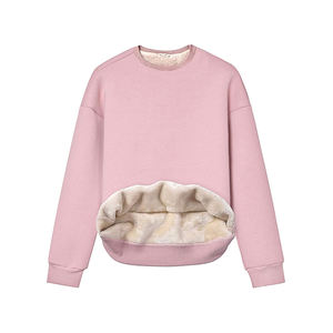 Sweatshirts à col ras du cou unisexes en coton mélangé épais personnalisés, multicolores - Product Image 2