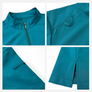 Tenues d'infirmière unisexes à col montant en Spandex de qualité supérieure, à manches courtes, respirantes, en molleton, imprimées numériquement, avec logo personnalisé pour hôpital - Product Image 3