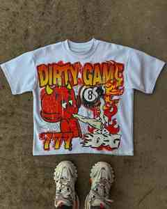 T-shirt unisexe de haute qualité en coton pré-rétréci 250GSM 300GSM 100% coton sérigraphie surdimensionnée avec logo personnalisé pour hommes - Product Image 3