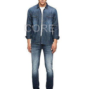 Derniers vêtements décontractés chemise en jean pour hommes Offre Spéciale nouveauté chemise en jean pour hommes vente en gros de chemise en jean pour hommes - Product Image 4