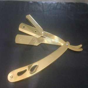 Maquinilla de afeitar recta de una sola hoja, cuchillo moldeador de pelo de peluquero, herramienta de aseo con borde de acero inoxidable con bolsa OPP, Etiqueta Privada - Product Image 6