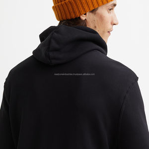 Venta al por mayor personalizado pulóver sudaderas con capucha para hombres sudaderas de invierno bordadas con impresión digital liso teñido sudaderas con capucha en blanco - Product Image 4