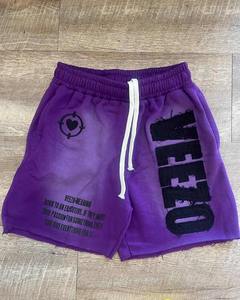 Custom Men Distressed Faded Sweat Shorts Impreso 100% algodón French Terry Raw Edges Summer Acid Wash Shorts para hombres - Product Image 5