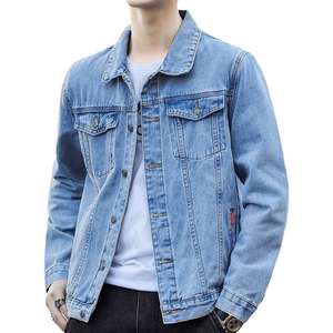 Men's Casual Stylish Workwear Denim <b>Jacket</b> with Stand Collar and Front Logo <b>Reversible</b> & Breathable Winter Season 100% Cotton - Product Image 6