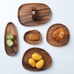 Nouvel arrivage Service de vaisselle Assiette en bois pour buffet Traiteur en bois d'acacia Plats de service - Product Image 1
