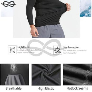 Chemises de compression d'entraînement à manches longues et courtes Rash Guard maillot de corps athlétique Gym Sports Fitness Running Training MMA - Product Image 2