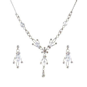 Ensembles de bijoux Urthn Fine-Collier plaqué rhodium en pierre autrichienne 1102837 - Product Image 1