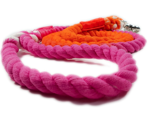 Pink + Orange Ombre Cotton Rope <b>Dog</b> Lead, 150cm Hand Died Rope Lead Customized Colored Cotton Rope Handmade <b>Dog</b> <b>Leash</b> Pet <b>Leash</b> - Product Image 1