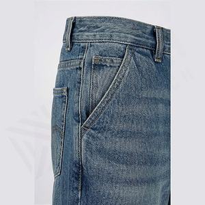 Jeans en denim Coupe slim Pantalon droit Déchiré Délavé Broderie Streetwear Vintage Pantalon durable Couleur personnalisée - Product Image 5