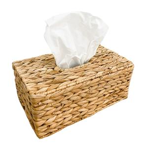 Caja de pañuelos de jacinto de agua de mimbre artesanal al por mayor soporte de pañuelos de mimbre rectangular tejido a mano decoración natural ecológica para el hogar - Product Image 5