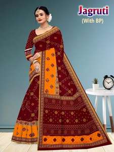 Sarees imprimés en coton Jagruti Boutique de gros de vêtements indiens et pakistanais à Delhi - Product Image 5
