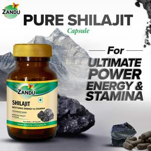 Zandu shilajit แคปซูล60แคปซูลผสมกับคุณงามความดีของสารสกัด shilajit จากธรรมชาติเพื่อเพิ่มพลังงานและความแข็งแรงให้กับผู้ชาย - Product Image 4