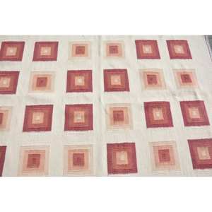 Modern Vintage Turkish Rug Large Area 4.5 X 6.1 ft Beige <b>Red</b> Abstract Pattern <b>Wool</b> Material 10mm Thickness Latex for Hallway - Product Image 5