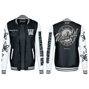 Chaqueta Varsity de Lona para Hombre, Personalizada OEM, de Alta Calidad, con Bordado, Cuello Alto, para Invierno - Product Image 3