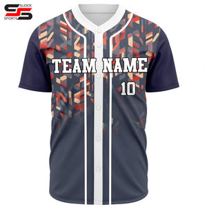 Venta al por mayor personalizado bordado hombres Jersey de béisbol con botón camisetas de béisbol uniforme de béisbol personalizado - Product Image 6
