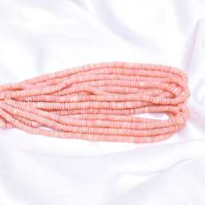 ลูกปัดหินโอปอสีชมพูธรรมชาติลูกปัดพลอยยาง Heishi เหลี่ยมเพชรพลอยราคาขายส่งสำหรับเครื่องประดับทำเครื่องประดับลูกปัดหิน - Product Image 3