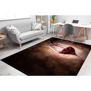 Pouring Wine Into a Glass Printed <b>Rug</b> - Modern Indoor Area <b>Rug</b>,<b>Chenille</b> <b>Rug</b> - Product Image 1