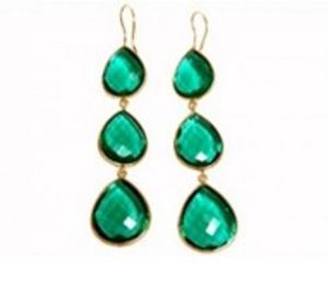 ใหม่มาถึงสีเขียวทัวร์มาลีนควอตซ์พลอย925เงินสเตอร์ลิงลูกแพร์รูปร่างต่างหู - Product Image 1