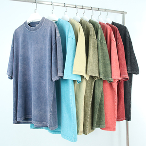 Outdoor Hipster <b>Acid</b> Wash T-shirt Streetwear Retro Oversized <b>Drop</b> Shoulder Boxy Tshirt Custom logo Vintage T-shirt for men - Product Image 2
