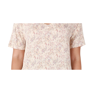 T-shirt Nera da Donna con Orlo Arrotondato Beige, Taglia XS/X-Small, in Tessuto Traspirante Lavorato a Maglia, Vestibilità Slim per Donna - Product Image 3