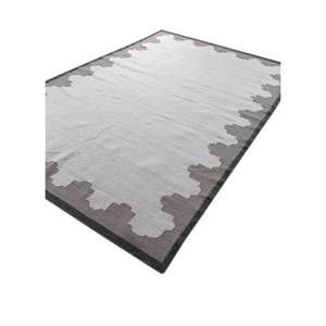 Alfombra Alhambra de Lana Tejida Plana Color Marfil, Diseño Geométrico Kilim, Hecha a Mano, Rectangular, para Sala de Estar, Dormitorio, Modelo ADWL-13200 - Product Image 2