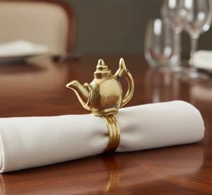 Anneaux de serviette élégants à motif de feuille, finition dorée, accessoires de décoration de table en métal, porte-serviettes, prix économique - Product Image 5