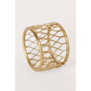 Rond de serviette en aluminium plaqué or Design carré moderne Décorations de banquet de mariage Rond de serviette de haute qualité - Product Image 5