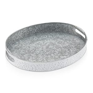 Square Galvanized Metal Serving <b>Tray</b> with Handle for Dining Table & Home for Hotels Food & <b>Snacks</b> Serving <b>Tray</b> - Product Image 6