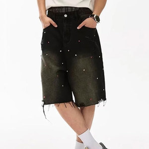 กางเกงขาสั้นพลอยเทียมสำหรับผู้ชายกางเกงขาสั้นฝึกซ้อมแบบลำลอง - Product Image 3