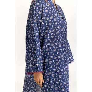 ชุดเซ็ตพิมพ์ลายสีน้ำเงินสำหรับผู้หญิง ชุดลำลอง 2 ชิ้น ไซส์ XS-XXS สำหรับฤดูใบไม้ผลิ/ฤดูร้อน - Product Image 3