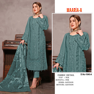 Meilleur Tissu Nouveau Design Georgette Broderie Travail Salwar Kameez Avec Dupatta Indien Exportateur Et Fournisseur - Product Image 5