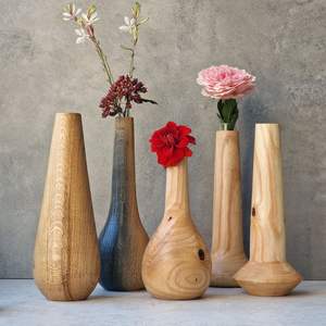 Jarrón alto decorativo de madera, ideal para flores de tallo largo, macetas de primera calidad para decoración de pasillos y esquinas. - Product Image 4