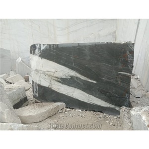 Bloques de mármol natural de Panda blanco, diseño moderno, baldosas y losas de calcita de dolomita de Carrara, superficie pulida y pulida - Product Image 2