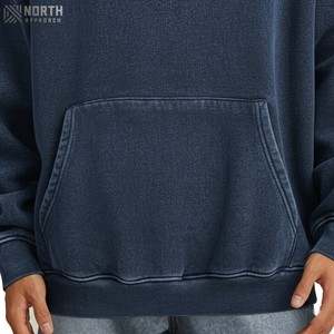 Sweats à capuche délavés à l'acide avec logo personnalisé pour homme de haute qualité taille supplémentaire 100% coton sweats à capuche et sweat-shirt réversibles pour hommes - Product Image 4