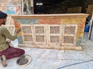 ตู้ไม้จริงทำมือคุณภาพพรีเมียม แบบโมดูลาร์ สำหรับห้องนั่งเล่น ประตูปิด ชั้นวางเปิด ขยายได้ ดีไซน์เรียบหรู เฟอร์นิเจอร์สำหรับใช้ในบ้านทุกวัน - Product Image 4